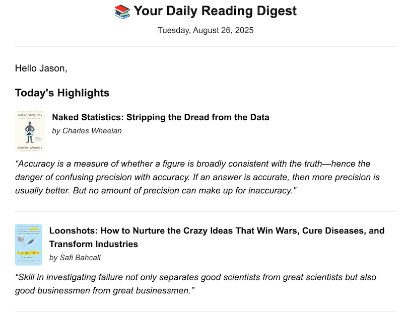 Brevio digest screenshot